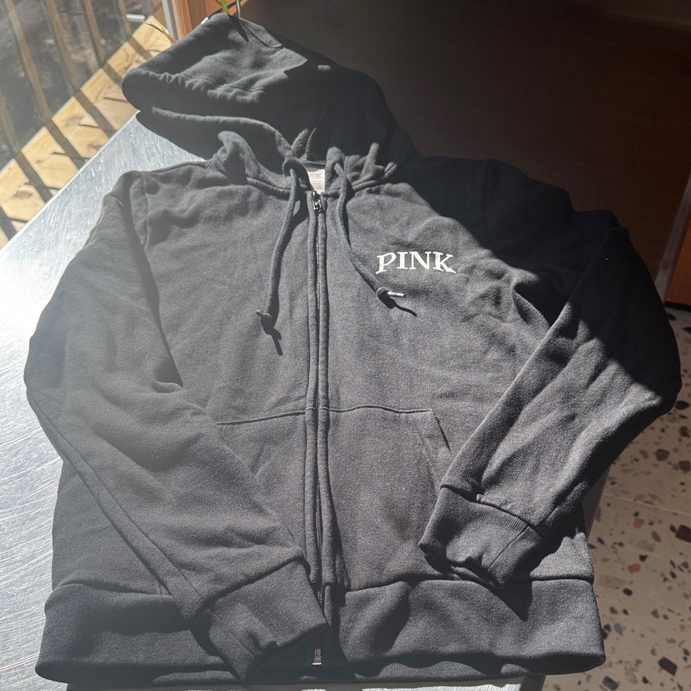 Victoria's Secret Black Hoodie with White PINK Logo